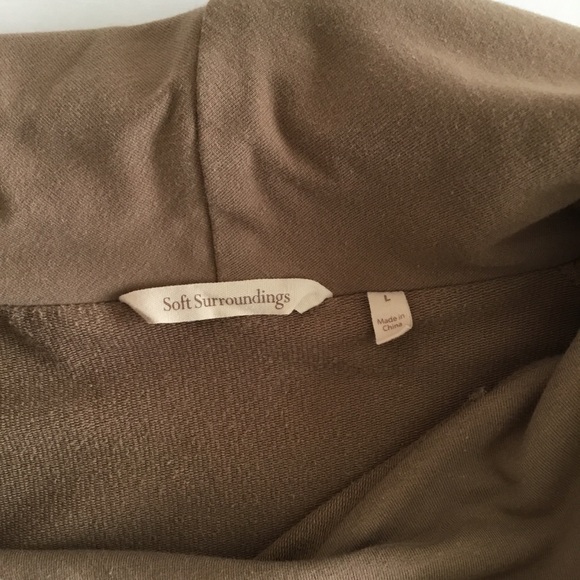 Soft Surroundings “Valerie” Cowl Neck Tan Size L - Picture 6 of 8